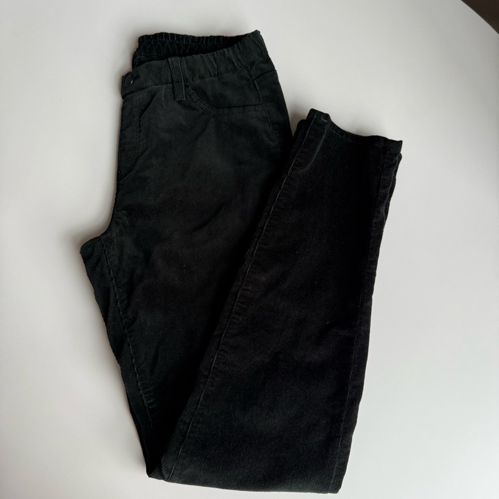 Uniqlo Dark Green Corduroy Leggings Women’s M Elastic Waist 28 Stretch Pants